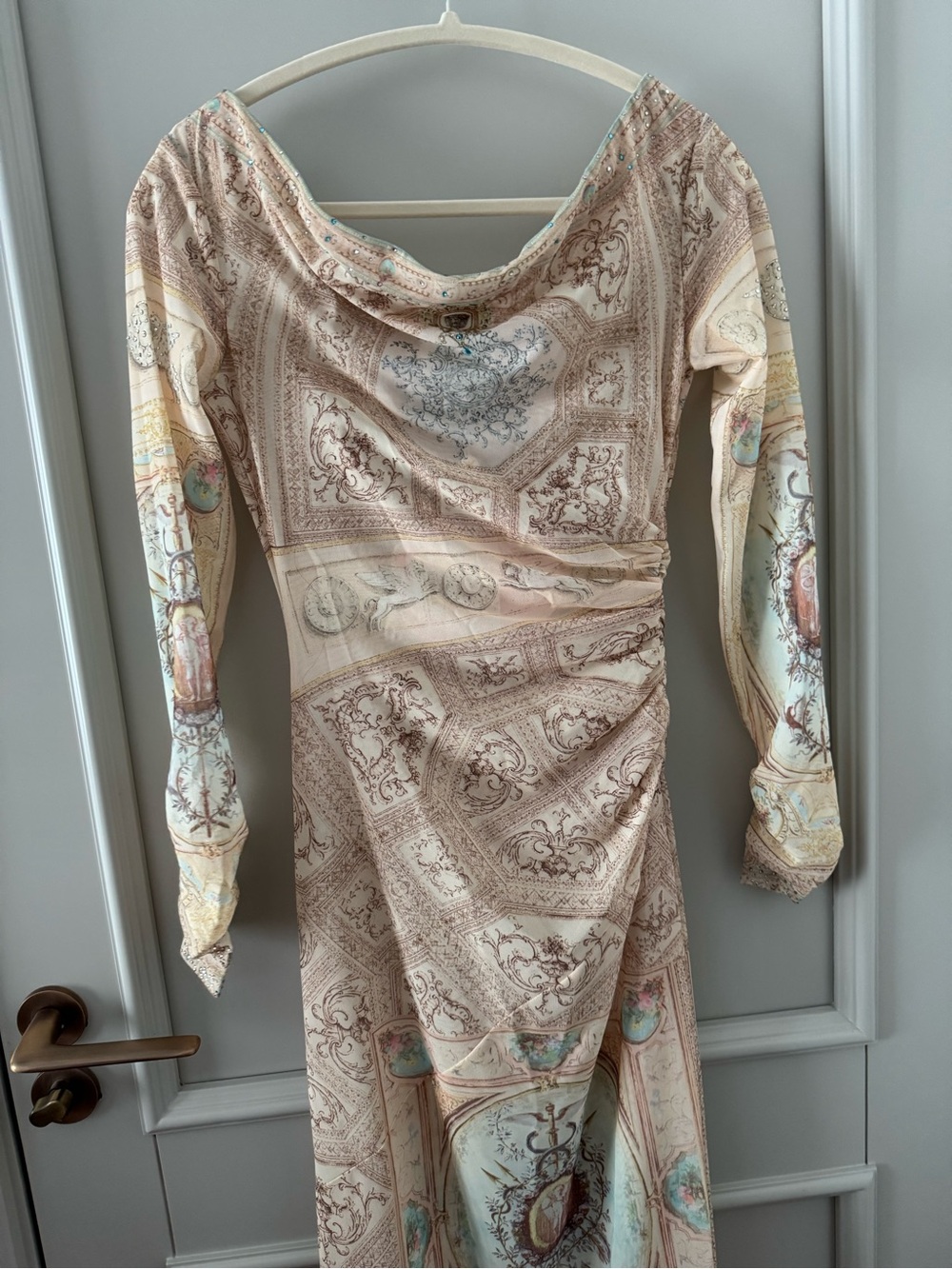 Camilla Mesh Off Shoulder Gathered Jersey Dress - Picture 6 of 11